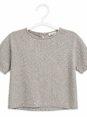 Jamie Kay Textured Gray Short Sleeve Top 1 Year